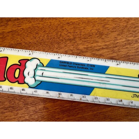 GARFIELD ODIE RULER 1978 united feature syndicate Jim Davis cartoon cat dog metr - Picture 3 of 5